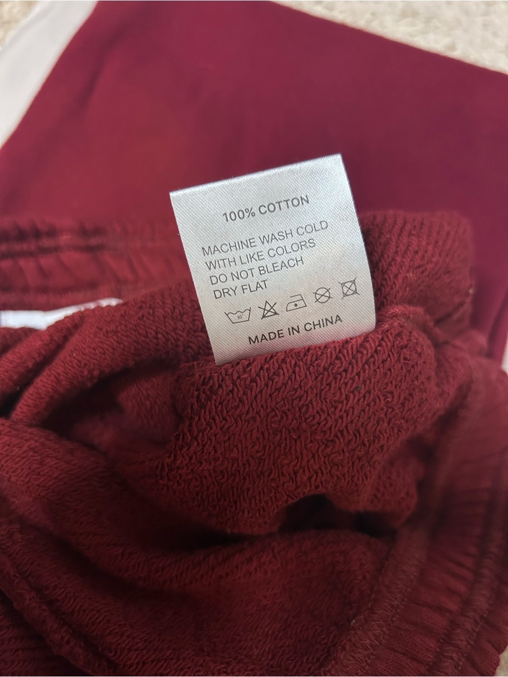 NWT PARKE Boxer Sweatpants- Maroon/ Size Small - Picture 8 of 12